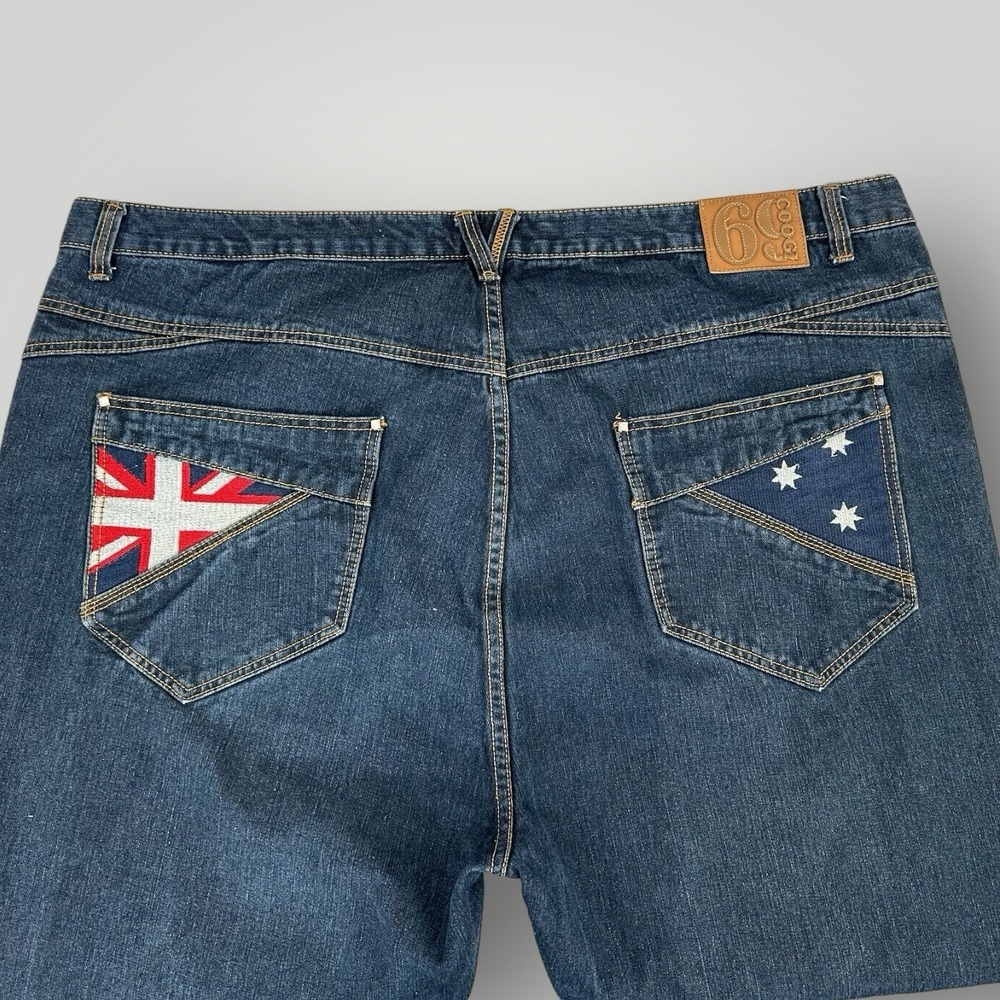 Coogi‎ Men's Jeans 50x32 Star Embroidery Australia Kangaroo Pocket Blue Denim